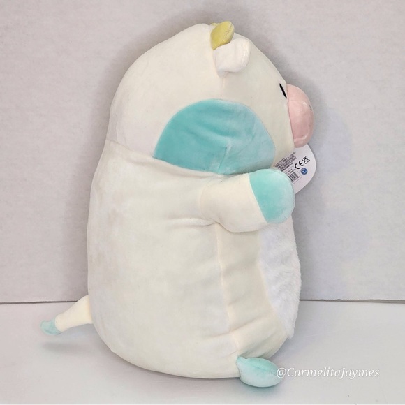 BELANA 🐄 Fuzzy Belly Blue And White Cow Hugmee Squishmallow Kellytoy NWT - Picture 2 of 9